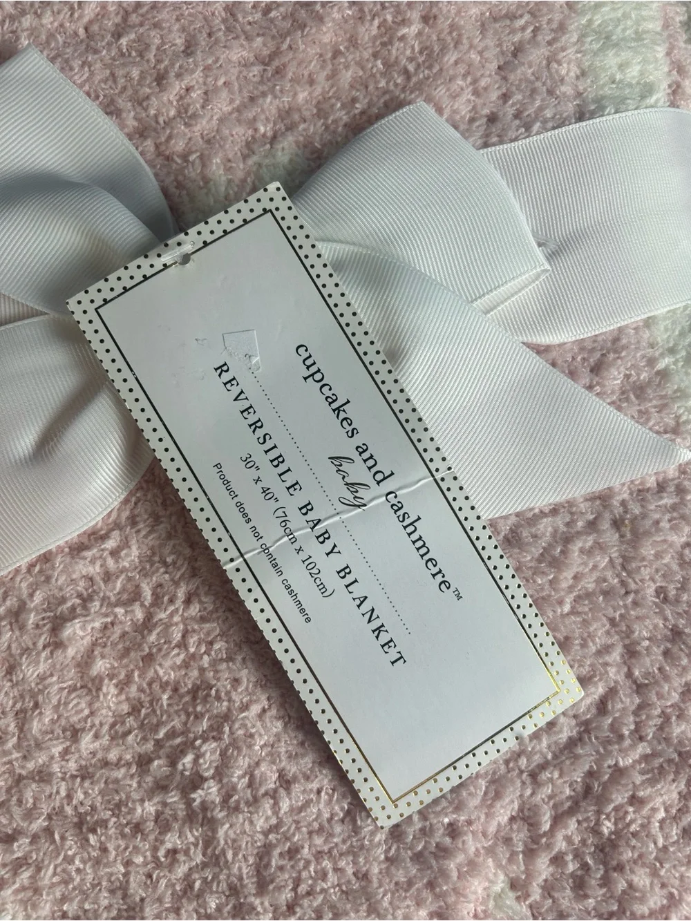 Cupcakes and Cashmere Baby Happy Sunshine Blanket Pink White Chenille Soft Cozy